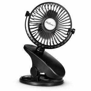 👉 Mini Clip-On Desk Fan Rechargeable USB Battery Operated Stroller Fan
